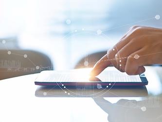 Person using tablet computer